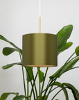 Avocado Satin Silk Gold Lining Lampshade