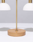 Double Matte Glass Dome Oak Table Lamp