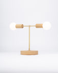 Oslo Double Sphere Dim to Warm Oak Table Lamp