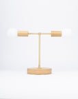 Oslo Double Sphere Dim to Warm Oak Table Lamp
