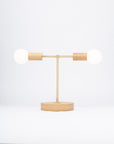 Oslo Double Sphere Dim to Warm Oak Table Lamp