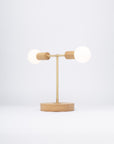 Oslo Double Sphere Dim to Warm Oak Table Lamp