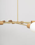 Oslo Six Sphere Dim to Warm Articulating Oak Pendant