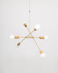 Oslo Six Sphere Dim to Warm Articulating Oak Pendant