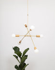 Oslo Six Sphere Dim to Warm Articulating Oak Pendant