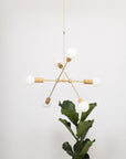 Oslo Six Sphere Dim to Warm Articulating Oak Pendant