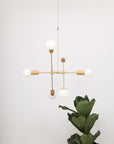 Oslo Six Sphere Dim to Warm Articulating Oak Pendant