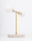 Oslo White Ash Double Sphere Dim To Warm Table Lamp