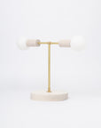 Oslo White Ash Double Sphere Dim To Warm Table Lamp