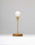 Pebble Smoked Oak Disc Sphere Table Lamp