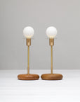 Pebble Smoked Oak Disc Sphere Table Lamp
