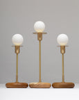 Pebble Smoked Oak Disc Sphere Table Lamp