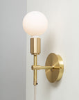 Sphere Stem Wall Mount Sconce Integrated Dimmer