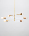 Triple Teir Brass Pendant Oak