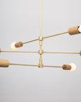 Triple Teir Brass Pendant Oak