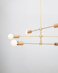 Triple Teir Brass Pendant Oak