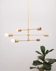 Triple Teir Brass Pendant Oak