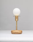 Walnut Mini Pebble Disc Sphere Table Lamp