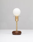 Walnut Mini Pebble Disc Sphere Table Lamp