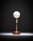 Walnut Mini Pebble Disc Sphere Table Lamp