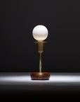 Walnut Mini Pebble Disc Sphere Table Lamp
