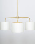Three arm brass pendant porcelain silk