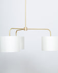 Three arm brass pendant porcelain silk