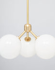 Drop 45 Triple Opal Globe Satin Brass Pendant