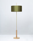 AVOCADO SATIN SILK OAK FLOOR LAMP