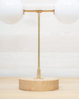 Double Opal Globe Hand Turned Quarter Sawn Oak Table Lamp