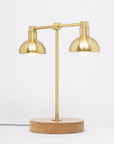 Double Dome Oak Dim to Warm Table Lamp