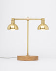 Double Dome Oak Dim to Warm Table Lamp