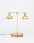 Double Dome Oak Dim to Warm Table Lamp