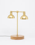 Double Dome Oak Dim to Warm Table Lamp