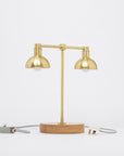 Double Dome Oak Dim to Warm Table Lamp