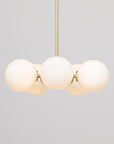 Pentamerous Matte Glass Sphere Satin Brass Pendant