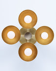 Four Dome Cup Sphere Brass Wall Fixture