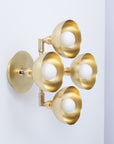 Four Dome Cup Sphere Brass Wall Fixture