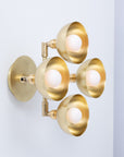 Four Dome Cup Sphere Brass Wall Fixture