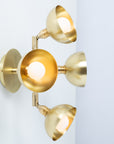 Four Dome Cup Sphere Brass Wall Fixture