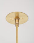 Large Matte Sphere Brass Pendant