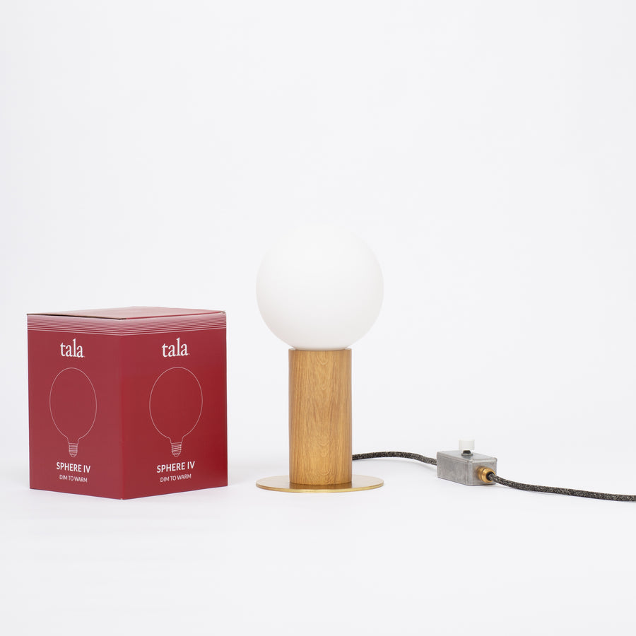 Oak Sphere IV Dim to Warm Table Lamp