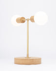 Oslo Double Sphere Dim to Warm Oak Table Lamp