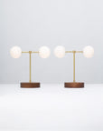 Double Matte Globe American Black Walnut Table Lamp