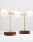 Double Matte Globe American Black Walnut Table Lamp