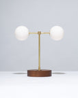 Double Matte Globe American Black Walnut Table Lamp