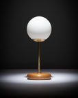 Globe Smoked Oak Pebble Table Lamp