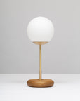 Globe Smoked Oak Pebble Table Lamp