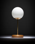 Globe Smoked Oak Pebble Table Lamp