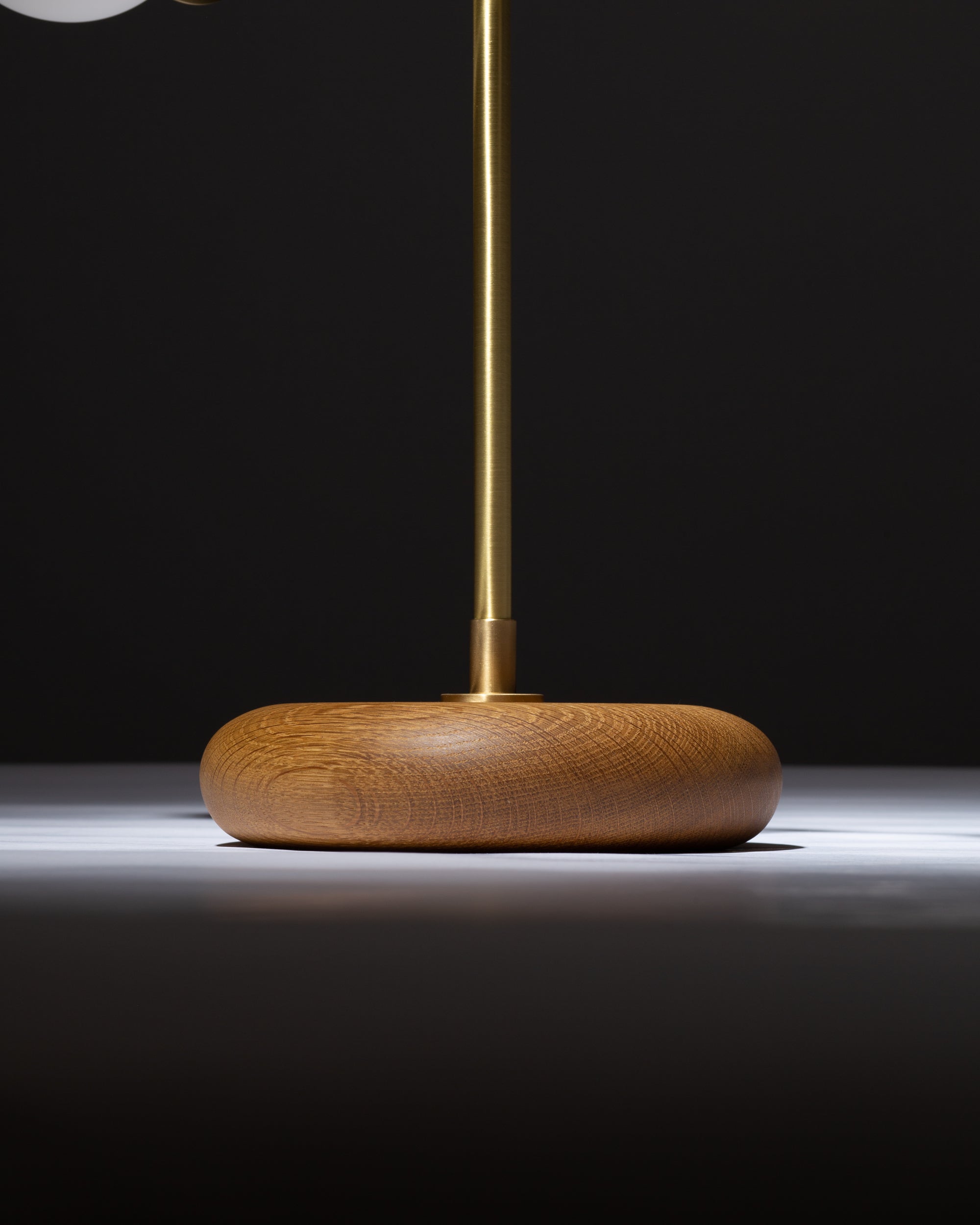 Globe Smoked Oak Pebble Table Lamp